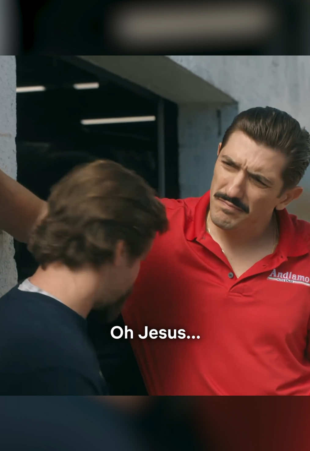 A post by @theandrewschulz on TikTok caption: It’s only sus if you keep eye contact with bro. TIRES SEASON 2 OUT NOW INDULGE! 💪  #andrewschulz #Comedy #fyp #tires #tiresseason2 #netflix #netflixseries #shanegillis 