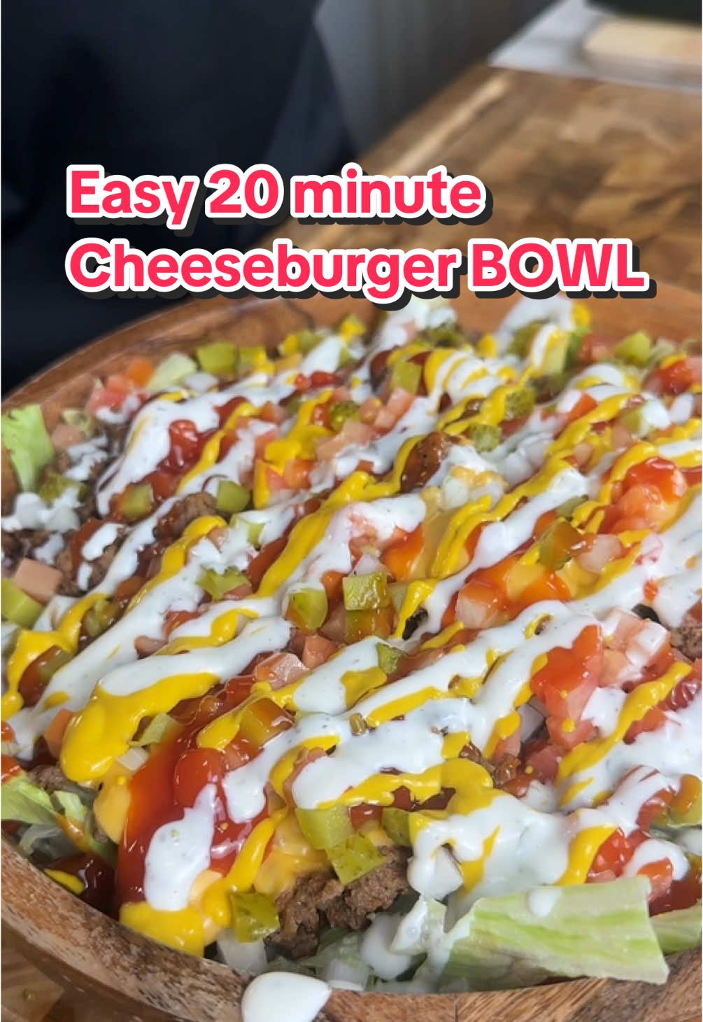 A post by @ice.karimcooks on TikTok caption: Save this ‼️Easy 20 minute Cheeseburger Bowl For Weight Loss 🤯 (recipe 👇🏽) EXQUISITE EATS!!! My debut cookbook is now available for preorder!!! 85+ delicious and healthy recipes to help you achieve your goals! Link in my bio 🙌🏼❤️ Macros per serving (X2): 453 Calories | 53g P | 11g C | 21.5g F For the Beef: Avocado oil spray 🥑 1 pound 93% lean ground beef 🥩 Salt & Pepper, to taste🧂 1/2 tsp garlic powder 🧄  1/2 tsp onion powder 🧅  2 tbsp Worcestershire sauce 🥄 1/4 cup beef broth 🥣 3 slices Velveeta cheese 🧀 For the Veggies: •4 to 5 cups shredded iceberg lettuce 🥬 •1/4 cup white onion, finely diced 🧅 •1/4 cup dill pickle slices, finely chopped  🥒 •1/4 cup finely diced tomatoes 🍅 Assemble Bowl: Layer lettuce, onions, pickles, tomatoes. Top with beef and drizzle with ketchup mustard, and my yogurt ranch! Enjoy! 😍 . . . . #icekarim #healthyrecipes #easyrecipes #mealprep #quickrecipes 