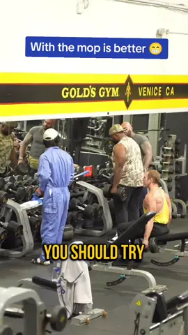 A post by @anatolyprank on TikTok caption: With the mop is better  #gym #prank #anatoly 