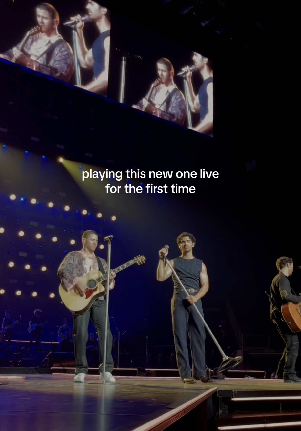 A post by @jonasbrothers on TikTok caption: LIVE ALBUM OUT NOW ❤️ a special night in London last year where we played “When You Know” off our upcoming studio album for the first time 