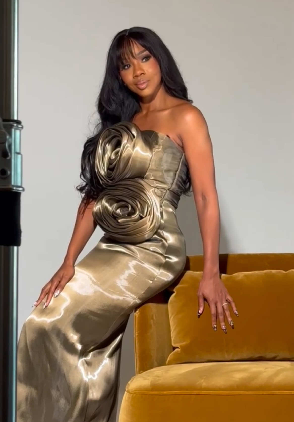 A post by @realsarahjakesroberts on TikTok caption: Even when it’s hard…even if you have to start small…and especially when things get dark…Take care of every part of you. 👗: @stylistjbolin and I been rollin for 12 years now. 📸: @cyndiibee_  borrow’s God’s eyes for pic.  🎨: @legallybeat got kidnapped and never looked back.