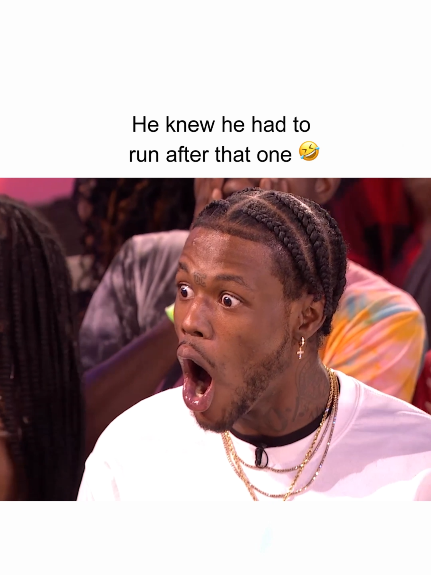 A post by @wildnout on TikTok caption: That was unexpected to say the least 🤣 #WildNOut #familyreunion #dcyoungfly #ripmicheals #jokes #funny #roast #roasted #lol