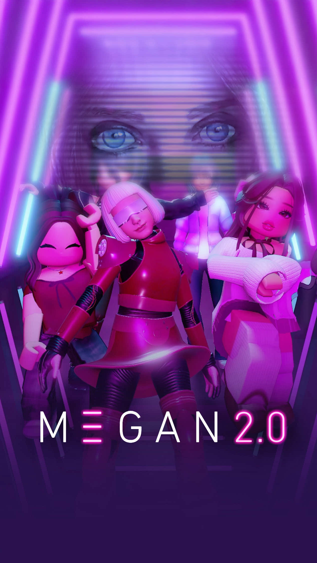 A post by @roblox on TikTok caption: M3GAN is on Roblox but she’s not here to play 😳 