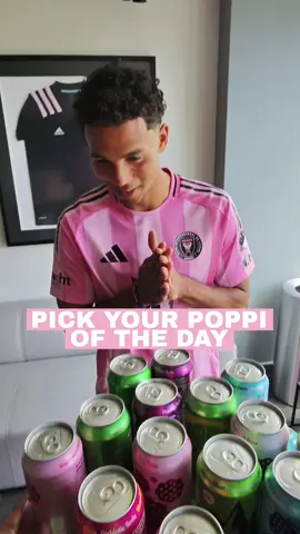 A post by @intermiamicf on TikTok caption: What’s your flavor today? 👀 Our guys pick their go-to @Drink Poppi of the day 💗 #IMCF #SportsTikTok 