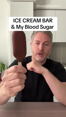 A post by @insulinresistant1 on TikTok caption: Magnum, ice cream bar and my blood sugar. How does it affect my glucose levels?  #bloodsugar #glucose #insulinresistant1 #icecream