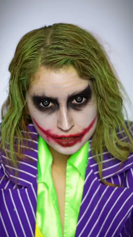 A post by @whosbeth_ on TikTok caption: Movie Alphabet Makeup Challenge: D is for Dark Knight 🃏#makeup #joker #darkknight #batman #heathledger #cosplay #moviechallenge #halloweenmakeup 