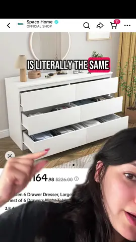 A post by @kendracoleeex on TikTok caption: Follow me for more dupes that cost you less! 🙂 #dresser #homedecor #bedroom #dupe #tiktokshop #furniture 