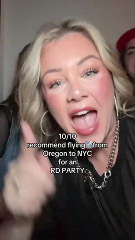 A post by @kailargibson on TikTok caption: 10/10 recommend flying across country to #NYC to watch @Russell Dickerson in concert and have an RD party! #russell #RD #NYC #countryconcert #happentome #summervibes 
