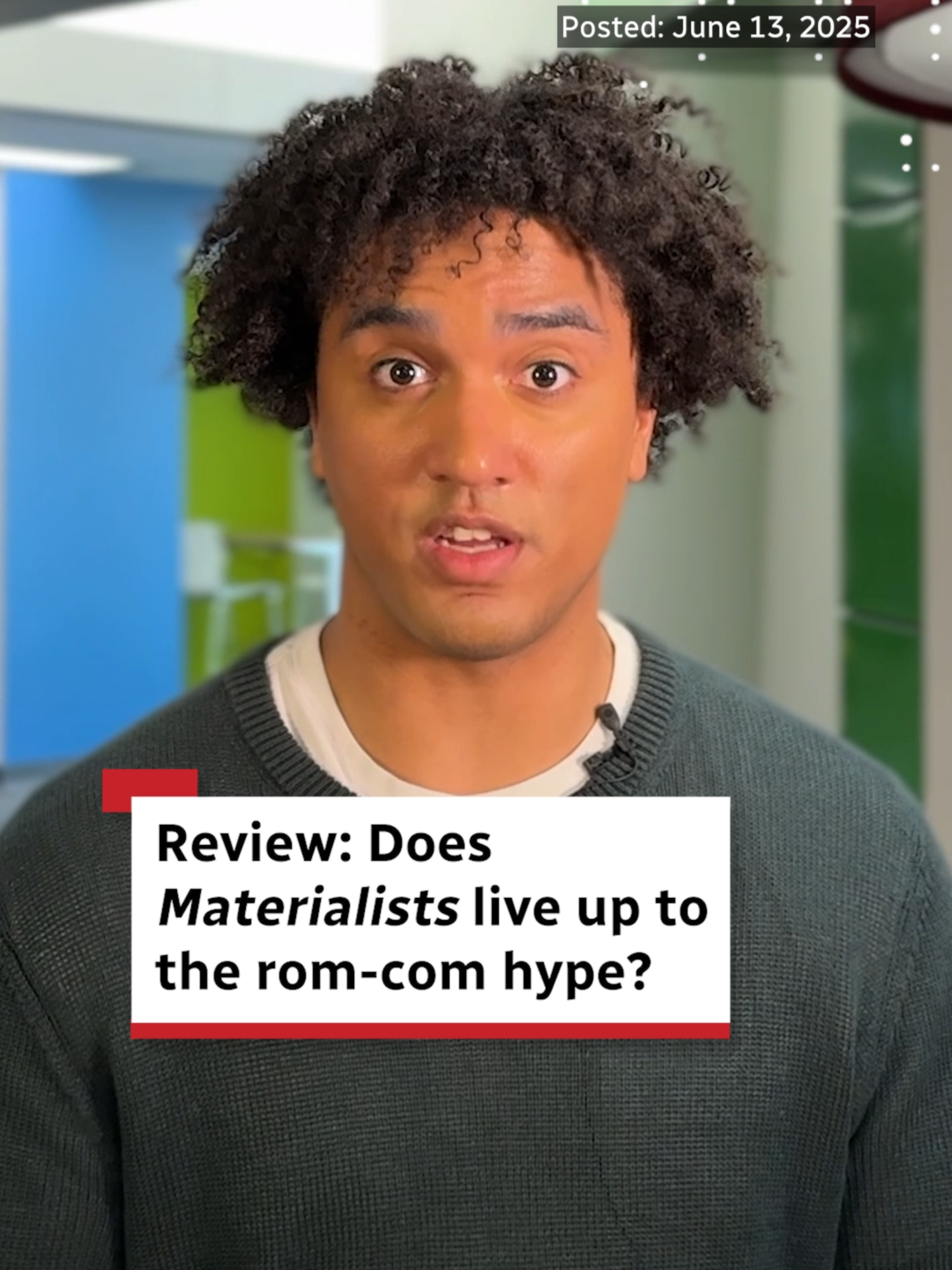A post by @cbcnews on TikTok caption: There's been plenty of hype ahead of the release of Materialists. Director Celine Song mixes wealth, romance and a charismatic cast in a new entry in the rom-com genre.  CBC’s Jackson Weaver looks at whether the film's lens on riches and love is right on the money or if it misses the mark. #Materialists #A24 #DakotaJohnson #PedroPascal #ChrisEvans #MovieTok #CBCNews