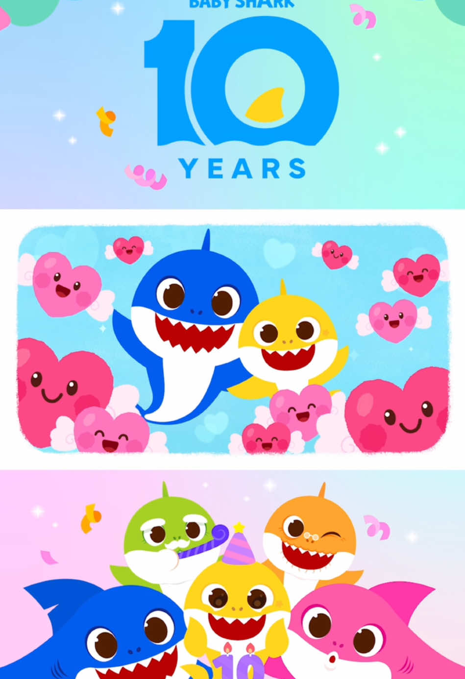 A post by @babyshark_brooklyn on TikTok caption: I Love You Daddy, Super-Duper! #fathersday #dad #BabyShark10Years #BabyShark10 #BabyShark #Pinkfong #anniversary #animation 