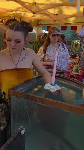 A post by @sher_leas on TikTok caption: FreeForm Candle. Sea Moss colors. ignore my concentrated faces LOL #renaissancefaire #SEAMOSS #seamoss #sher-leas #magic #faire #physics #costumes #woodland #fairy #oregon #amazing #lol #nobra #woman #Whitechick #talent #WTF 