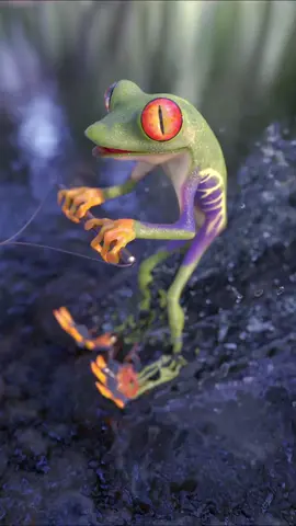 A post by @krazymations on TikTok caption: Have a Great weekend all 😀 #weekendvibes #frog #3danimation #krazymations 