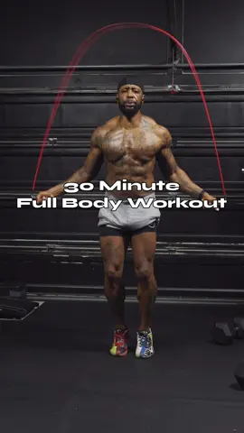 A post by @omar.hiit on TikTok caption: 30 Minute Full Body Workout with Dumbbells  #homeworkout #fitness #fullbodyworkout 