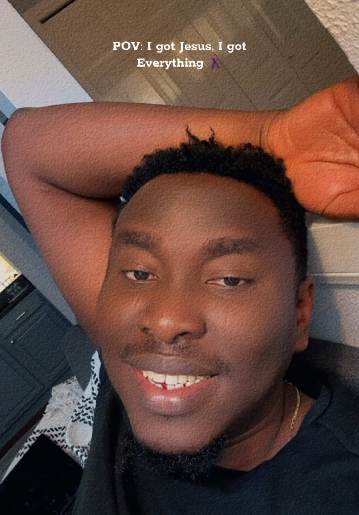A post by @victorthompson1111 on TikTok caption: POV: Loved my God 🕺🏽 #lovedbyyou 