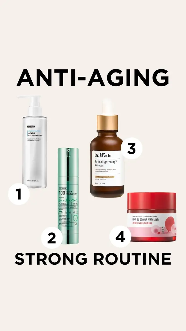 A post by @kristingl on TikTok caption: Featuring K-beauty! These routines are meant to… ✅ Reduce appearance of wrinkles & fine lines ✅ Smooth skin ✅ Revitalize skin Remember skincare is about consistency! #antiaging #skincareroutine #kbeauty #koreanskincare @VT Cosmetics US @ROUND LAB @COSRX Official @numbuzin @SOME BY MI US @𝗧𝗼𝗿𝗿𝗶𝗱𝗲𝗻 토리든 @ma:nyo US @Rovectin @Dr.Oracle @Isntree US @P.CALM 