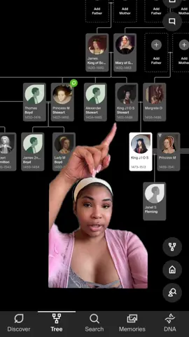 A post by @aaliyahjay on TikTok caption: Heyyyyy grandmaaaaaa! 😅😂 if you guys want a series let me know it’s soooooooo much cool stuff 😫  I will do a ancestry tour of my chart and also show you guys how to do your own chart. COMMENT! 👇🏽 #greenscreen #anneboleyn #queenelizabeth #kinghenry #tudors #tudorhistory #historytok #tudor #royalfamily #princeharry #princessdiana #ancestry #ancestrydna 
