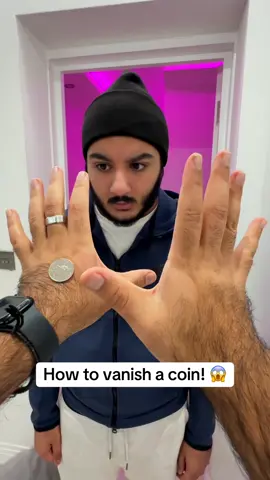 A post by @arshsoni on TikTok caption: How to vanish a coin (exposed) 😱🤯 Follow for more! ✨