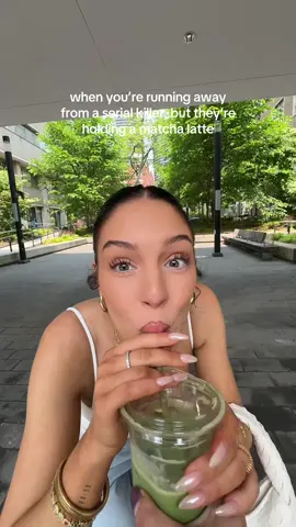 A post by @victoriasamson on TikTok caption: anything for matcha 🤷🏻‍♀️🍵