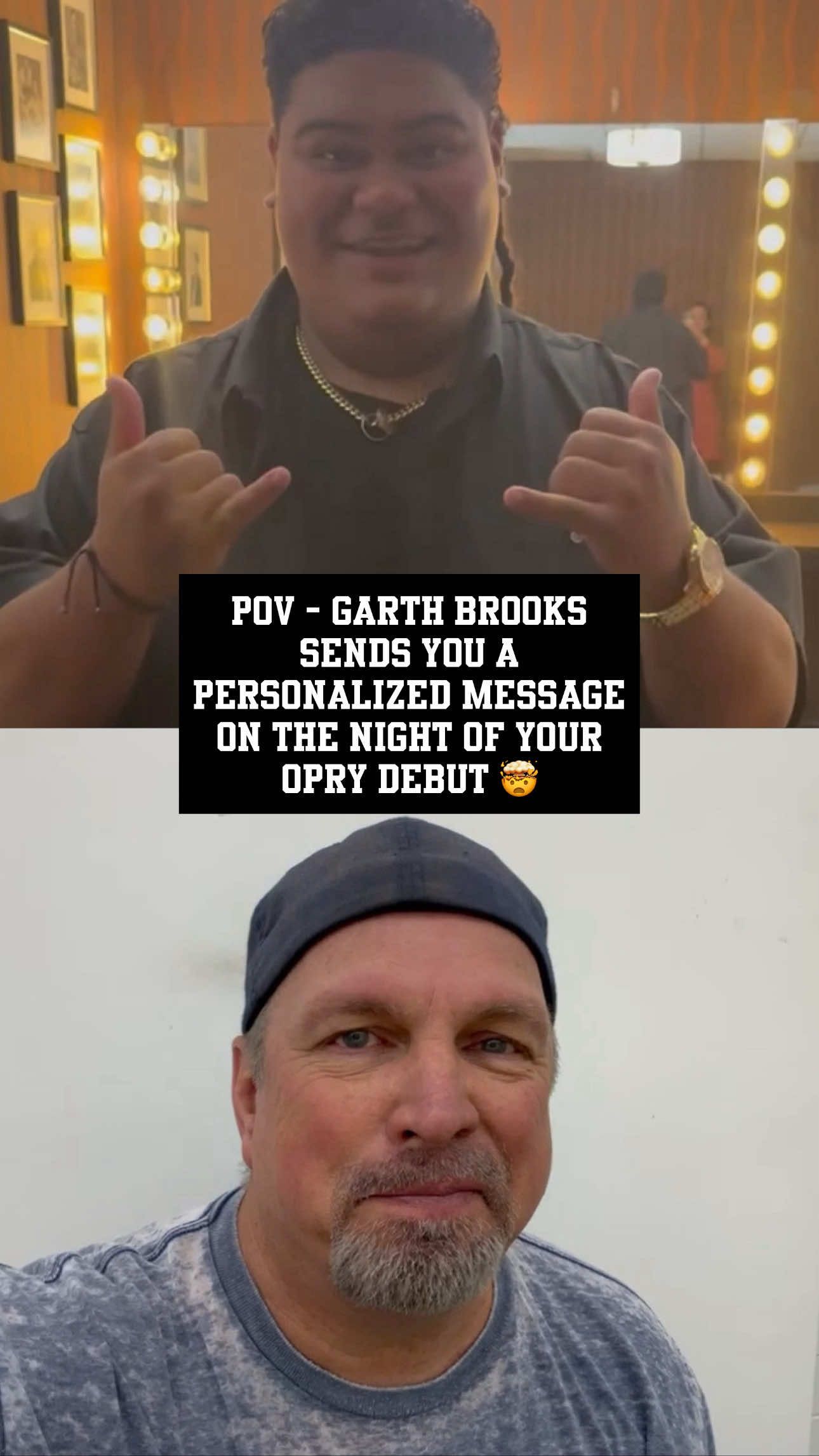 A post by @wtongi on TikTok caption: This is crazy! I grew up listening to Garth Brooks with my dad in Hawaii. I still can’t believe this happened. #garthbrooks #opry #iamtongi