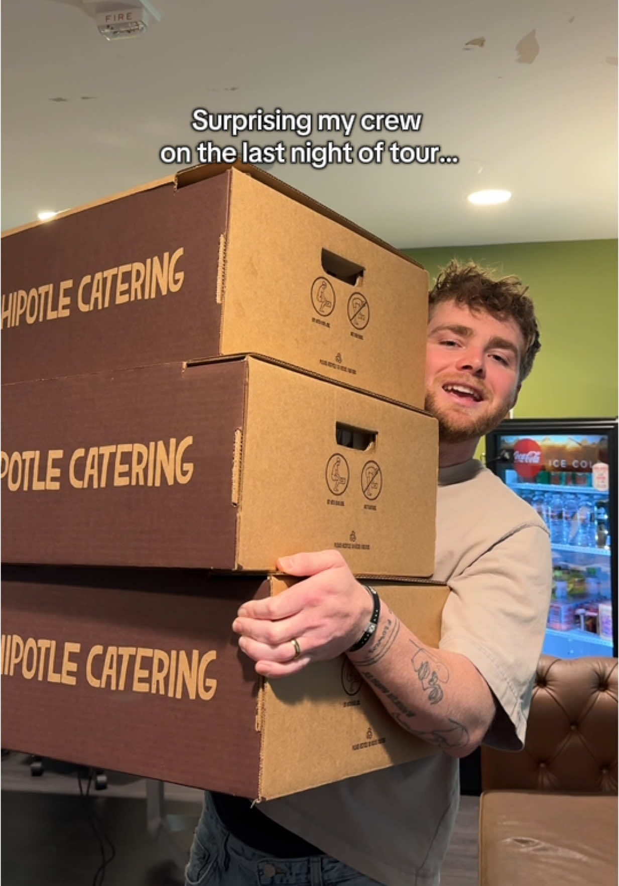 A post by @alexwarren on TikTok caption: making sure my band loves @Chipotle as much as me BAHAHA #ChipotlePartner 
