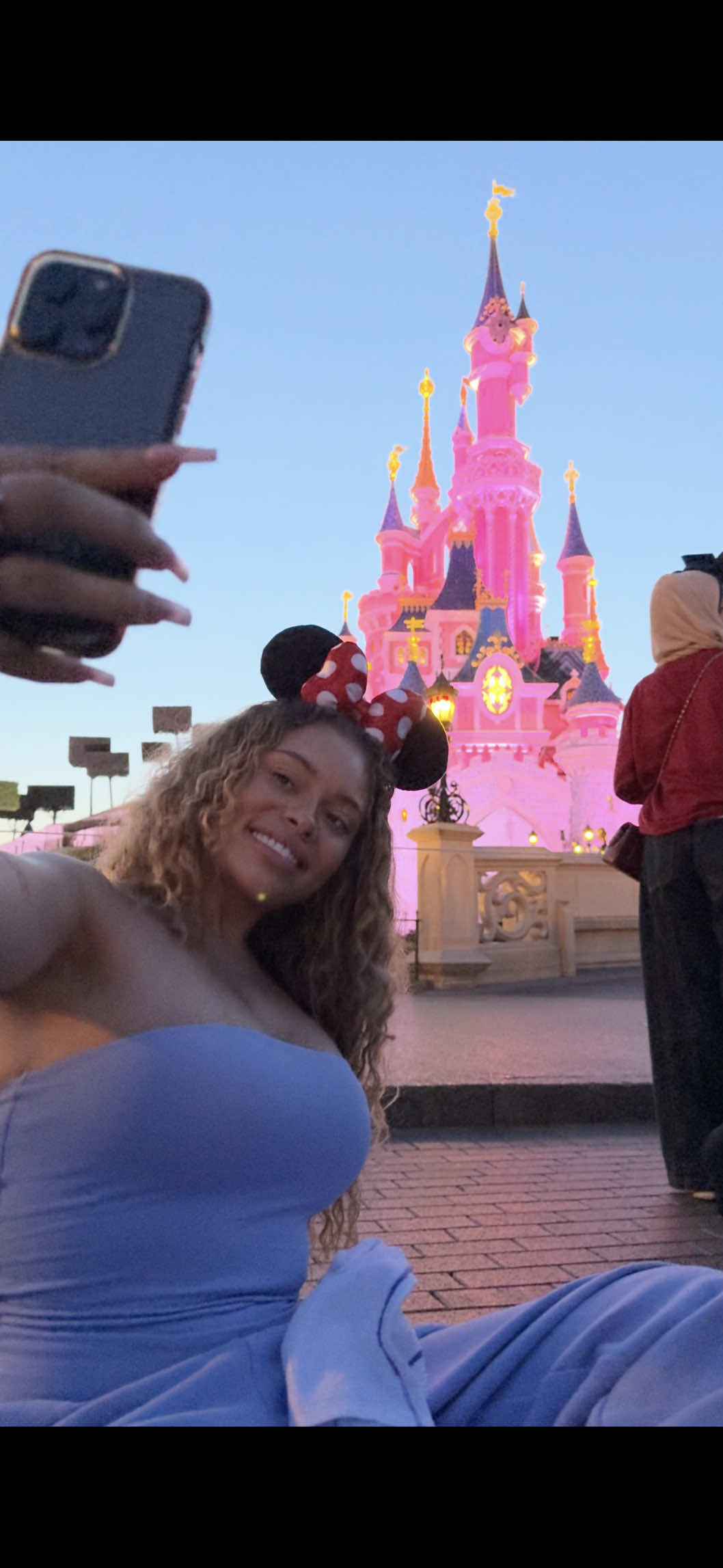 A post by @latto777 on TikTok caption: Nahhh why it look like I was crying at the fireworks 😂  #fyp #disneyland 