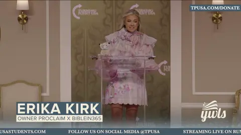 A post by @charliekirkdebateclips on TikTok caption: Erika Kirk tells the story of seeing Charlie while in Israel before they had  started dating