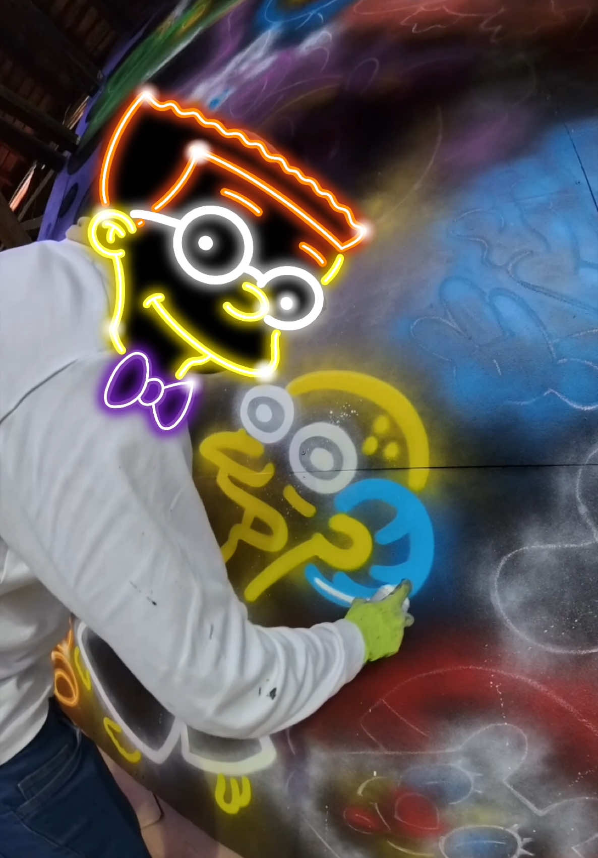 A post by @fatcapsprays on TikTok caption: Mr Burns Glow Up! #art #streetart #painting #mrburns #simpsons  Thanks to Wasa Graffiti Landia for organising the spot!