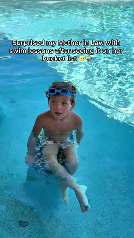 A post by @fluellenfam on TikTok caption: Never too late to learn new things 🥹😍 #motherinlaw #family #swim #swimlessons #bucketlist