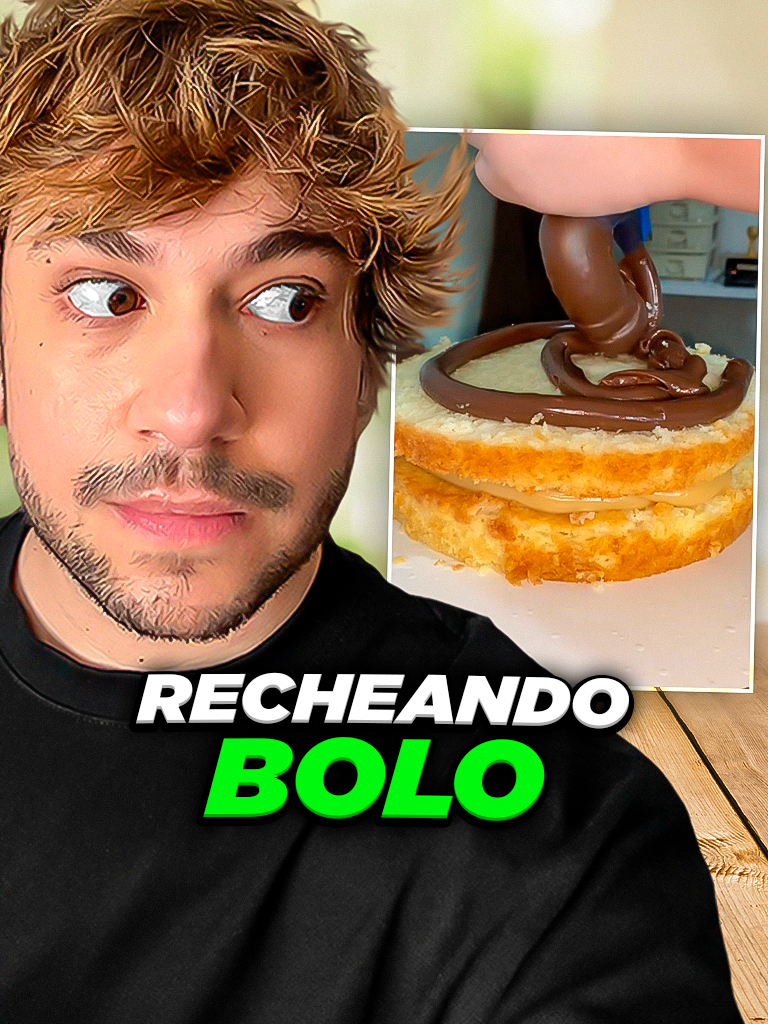 A post by @bruninzor on TikTok caption: recheando bolo... #livedobrino #humor