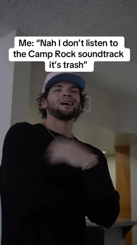 A post by @the_tji on TikTok caption: Camp Rock 2 has great songs, I will gladly listen to Wouldn’t Change A Thing any day🤷‍♂️ What guilty pleasure Disney songs do yall have?🤔 #fyp #disney #camprock #goofin 