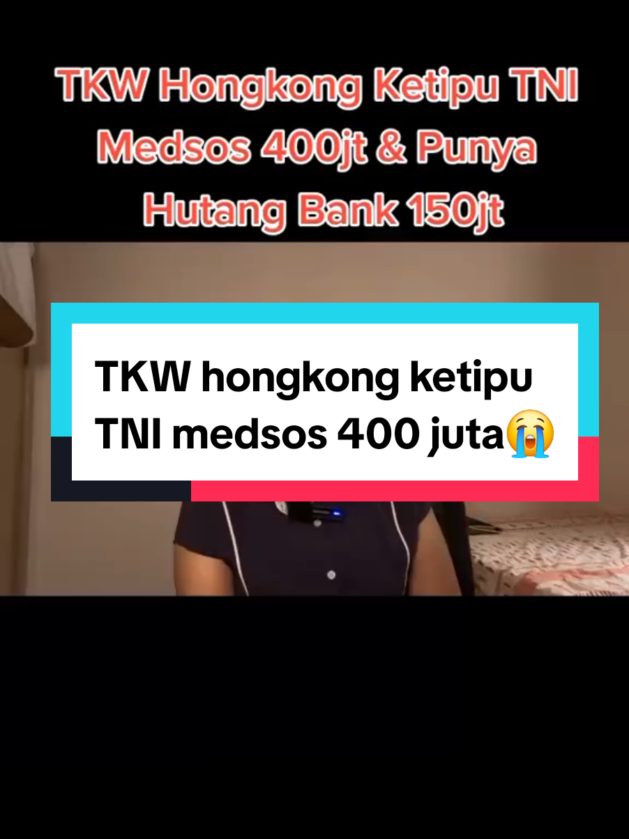 A post by @edah.majalengka on TikTok caption: #astaghfirullah  mbak TKW hongkong ketipu TNI medsos 400 juta + masih punya hutang Bank 150 juta #😭😭😭😭😭😭💔💔💔💔 #tiktok #viral #tkwhongkong #foryou #edahmajalengka #xyzbca #goodmorning 