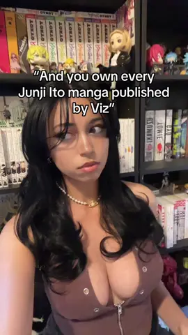 A post by @nishathenerd on TikTok caption: Nothing wrong with owning my weight in Junji Ito hardcover manga #junjiito #mangashelf #mangacollection #mangatok 