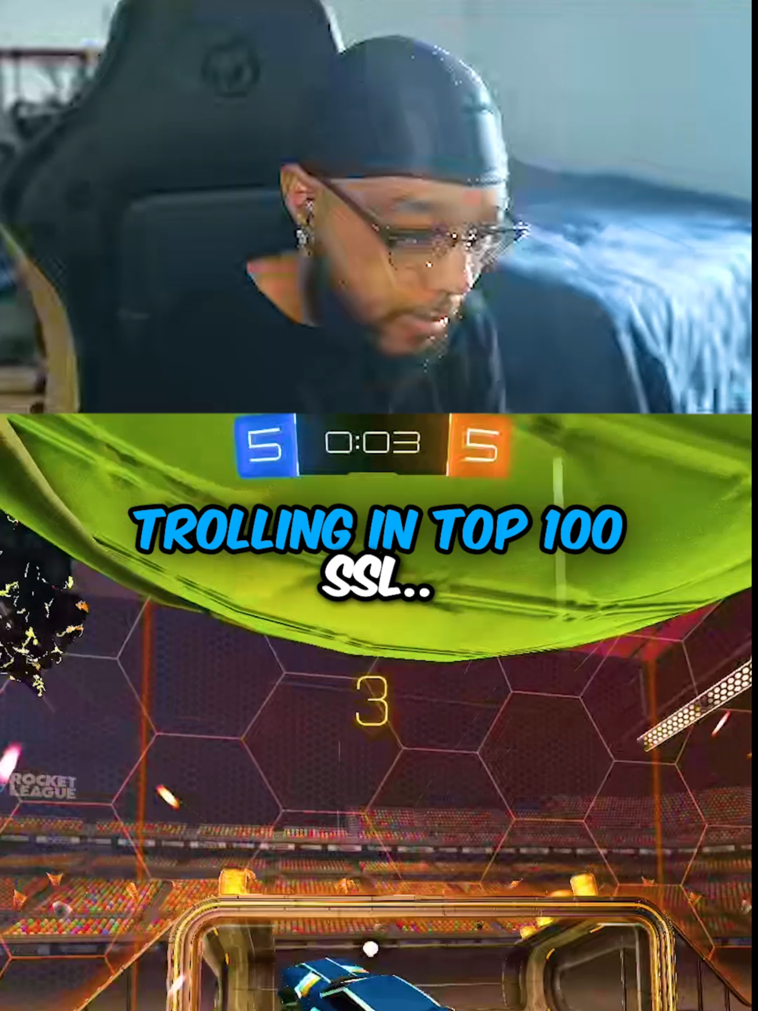 A post by @therealarsenal on TikTok caption: TROLLING TOP 100 SSL #rocketleague #rocketleaguehighlights #rocketleaguegoals #arsenalrl