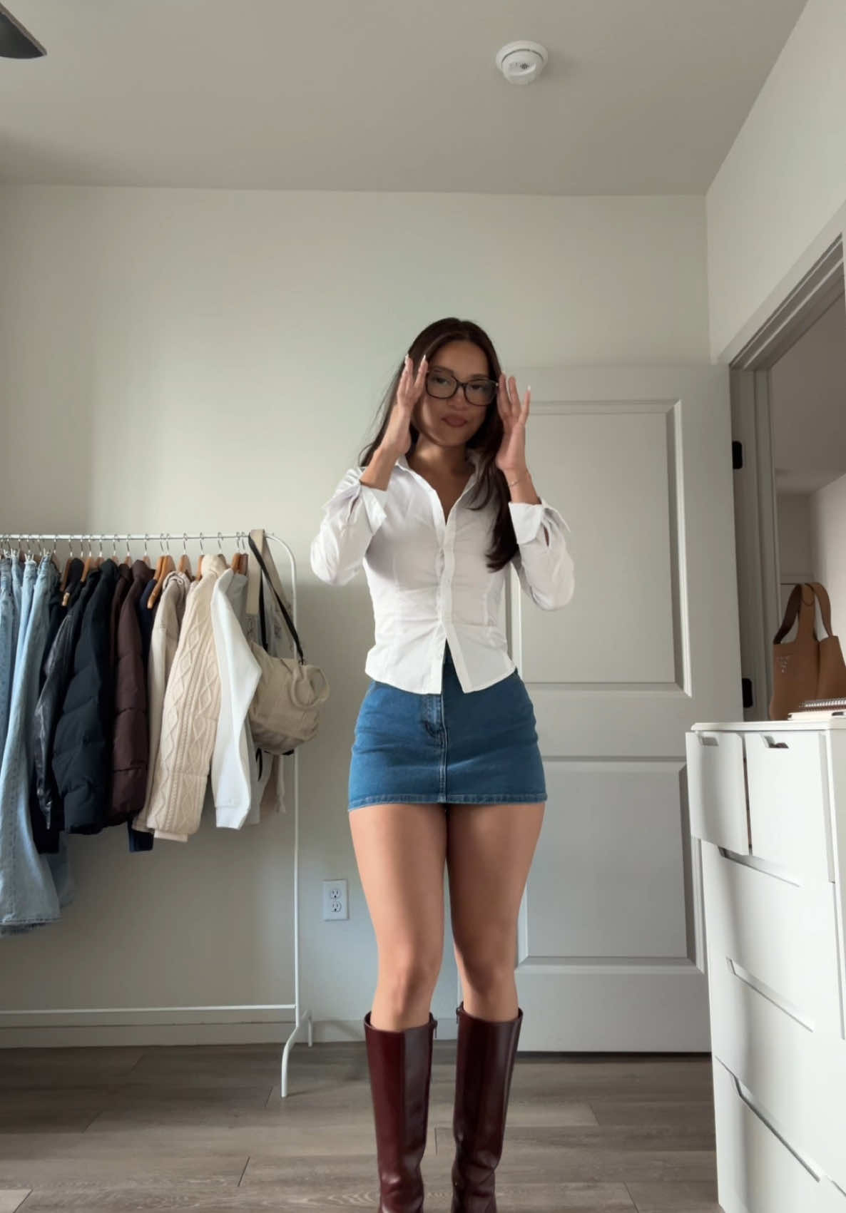 A post by @anisiafromsprouts on TikTok caption: office siren vibe for today. outfit is @White Fox Boutique code anisia 🤍  #outfit #OOTD #outfitinspo #whitefox #fyp 
