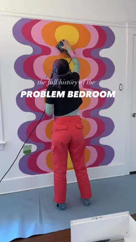 A post by @taybeepboop on TikTok caption: Daaaaang this room had so much go into it. The amount of renter-friendly tricks in this room actually impressed me. Here’s the next video for my series posting the full history of each room makeover 🔗 things are always linked in my linktree, this is the bedroom makeover folder at the top