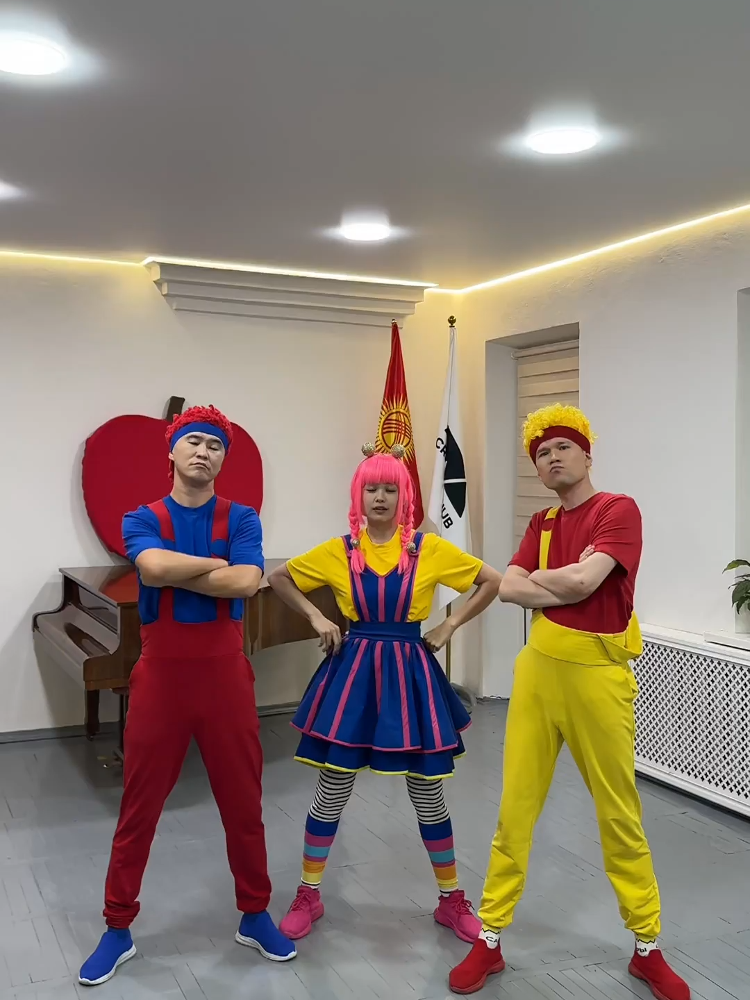 A post by @dbillions_kids_songs on TikTok caption: Three dancers, one big energy! 💥🕺💃🕺 Guess who’s missing? 👀 💛💙❤️💖  #DBillions #KidsDance #ViralKids #FamilyFun #TrendingNow #ReelsForKids #FYP #ExplorePage #KidsEntertainment #DanceChallenge #PreschoolFun #KidsOfInstagram