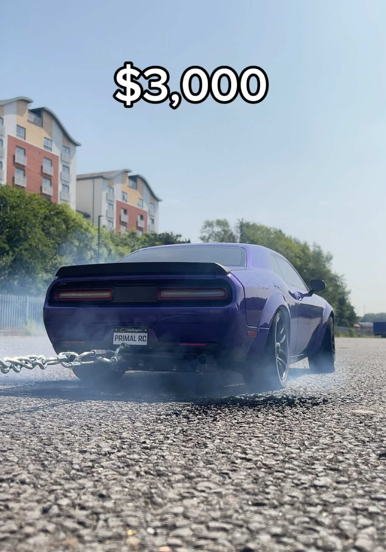 A post by @rcdrifttok on TikTok caption: $3,000 RC Car Burnout Test! 