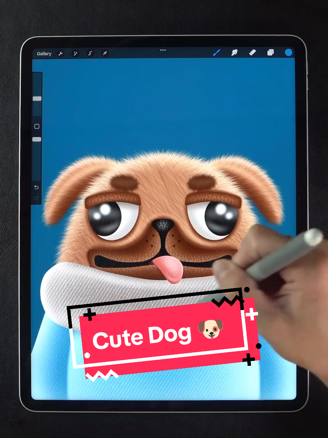 A post by @procreate.brushset on TikTok caption: Cute Dog  High Quality Brush, Available Link in Bio ✍️🤩🤩 #painting #illustration #digitalart #howtodraw #procreate #tutorials #drawing 