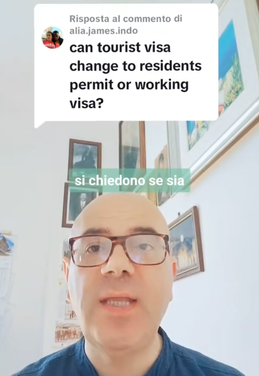 A post by @avv_antonello_damico on TikTok caption: Tourist Visa  to Working Permit?