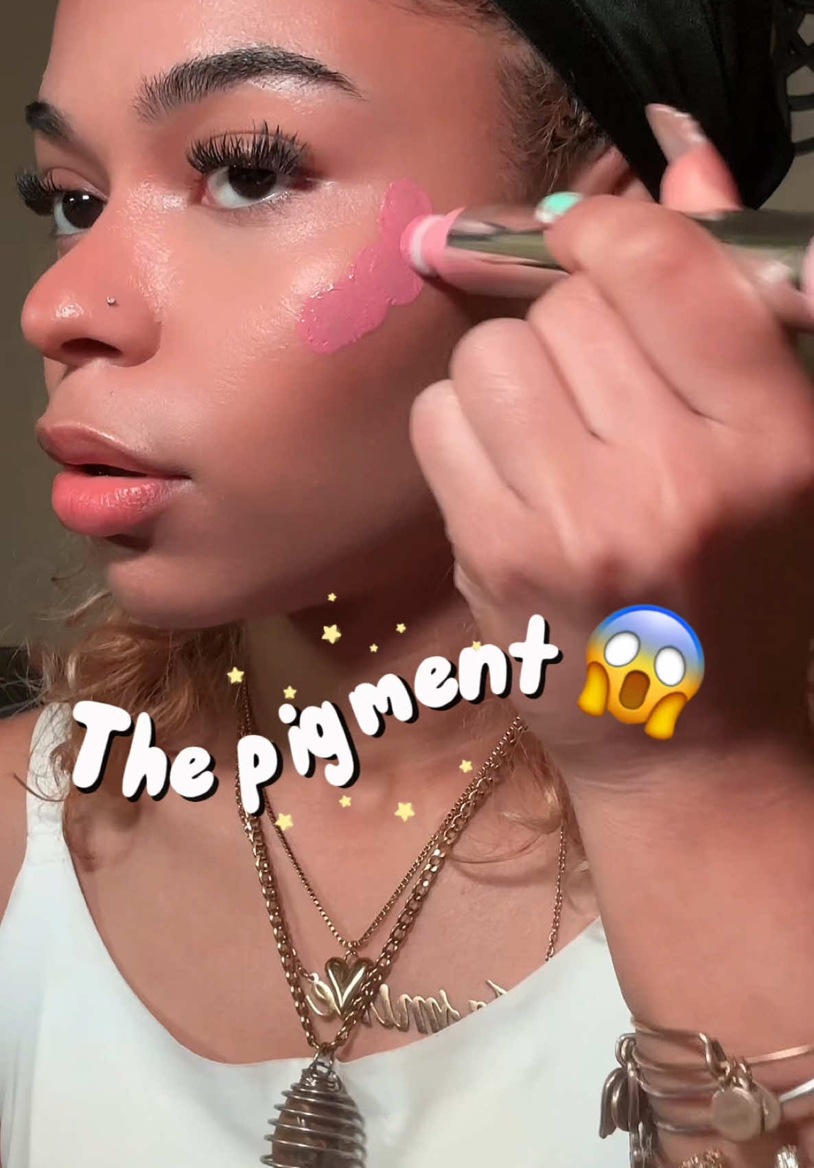 A post by @_iiamjvs on TikTok caption: Where are my blush girlies? 👀🩷 @SACHEU Beauty US has new check stains you must grab now 🩷 #beauty #blushrecommendations #makeuptutorial #beauty #softglam 