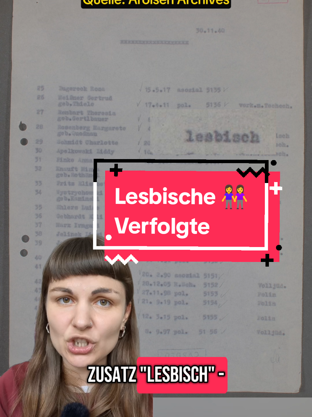 A post by @keine.erinnerungskultur on TikTok caption: Verboten haben die Nazis lesbische Beziehungen nicht - weil die Frauen ja theoretisch immer noch Kinder kriegen konnten. Und das war alles was zählte 🫣