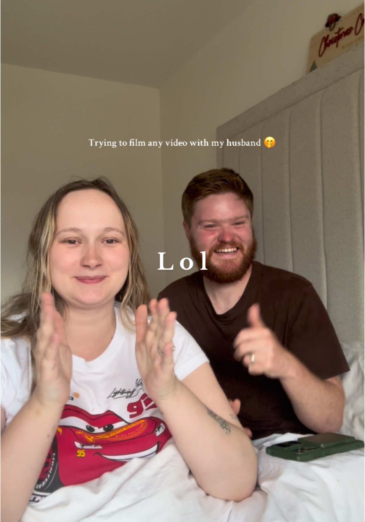A post by @ on TikTok caption: he’s a silly goose 🪿 #pregnancytiktok #mumlife #husband #marriedlife #marriedcouple #marriedlifehumor 
