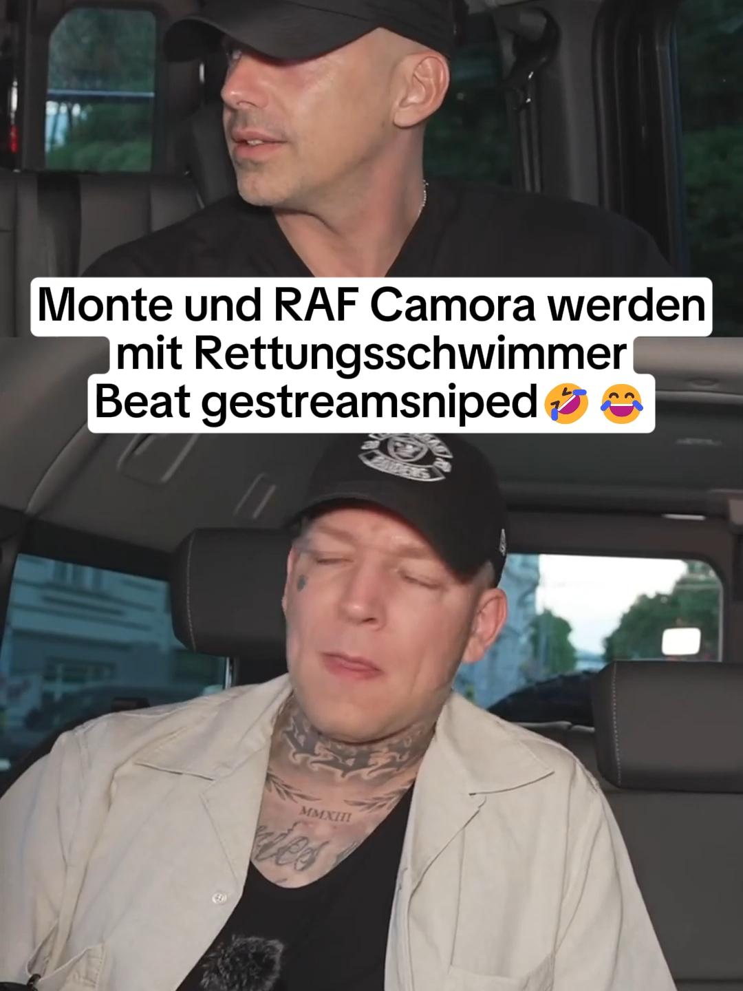 A post by @montanablackclips on TikTok caption: Monte und RAF Camora werden mit Rettungsschwimmer Beat gestreamsniped🤣😂 #monte #montanablack #montanablack88 #stream #highlight #special #leak #statement #realtalk #musik #Rap #rafcamora #wien #gangsta #twitch #live #tour #city #stadt #tattoo #rettungsschwimmer #streamsniper #fan #happy #friend #friends