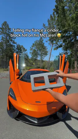 A post by @andrea.lopez44 on TikTok caption: He FLIPPED out!😱 #fyp #viral #boyfriend #mclaren #car 