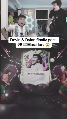 A post by @devincaherly on TikTok caption: WELCOME 🇦🇷 #devincaherly #devinanddylan #fifa #fc25 #packopening #Maradona #Argentina #funny 