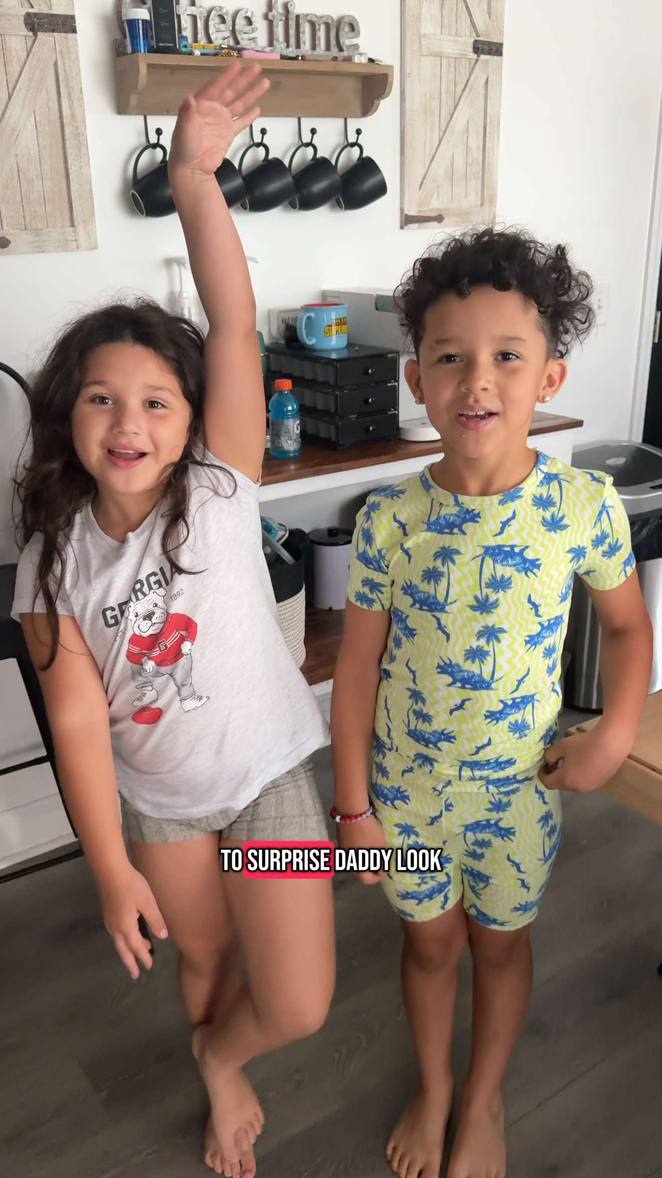 A post by @thekelleyfamily on TikTok caption: It took a while for daddy to get up from bed but our babies are too sweet!!🥹😍❤️ #happyfathersday #surprise #dadsoftiktok #fyp 