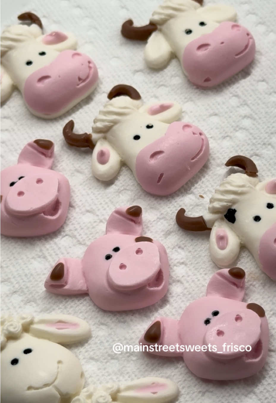 A post by @mainstreetsweets_frisco on TikTok caption: no I didn’t actually receive this comment, yes they were $50! 💕 so thankful for customers who value the time & detail it takes to create these tiny little treats! 🐮🐷 #cakepops #cakepopprep #cakepoppricing #fyp #foryou 