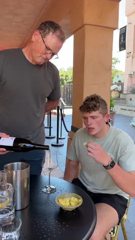 A post by @tommywinkler on TikTok caption: Dads make the best sommeliers🥂@J_Winkler #FathersDay #thefoodguy #wine #sommelier #tommywinkler #foodiefam #tommy #funny 