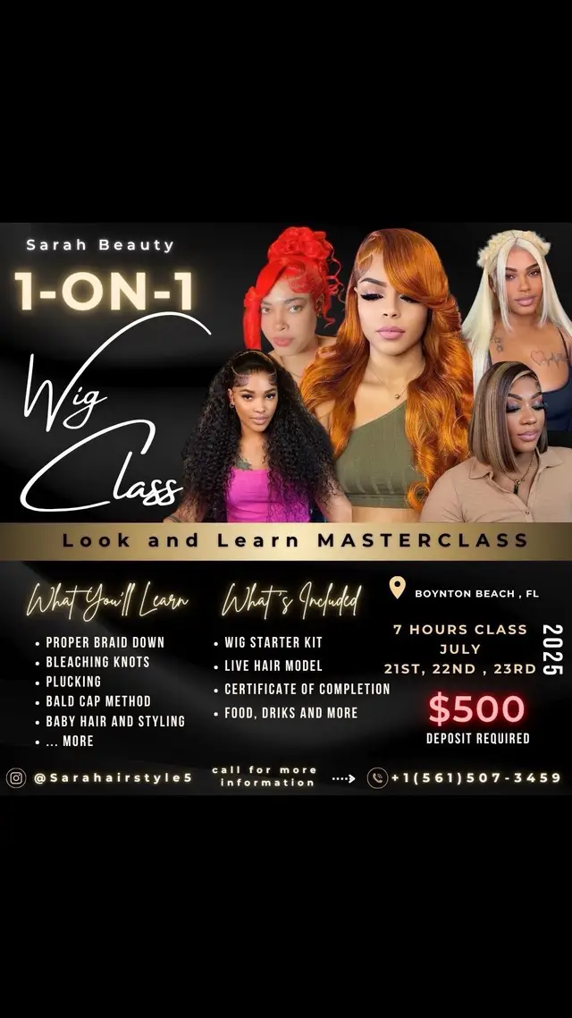 A post by @winchristoo on TikTok caption: Mezanmi tout moun ki ta rnemen aprann mete lace rele @sarahbeauty💇‍♀️ kounia nan numéro sa ki nan flayers la guys pase visite travail li yo sou page li a tou pou nou ka we sa nou pral aprann lan 