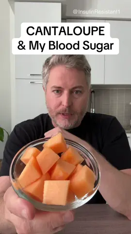 A post by @insulinresistant1 on TikTok caption: Fresh cantaloupe and my blood sugar. How dose it affect my glucose levels? ##bloodsugar##glucose##insulinresistant1##cantaloupe